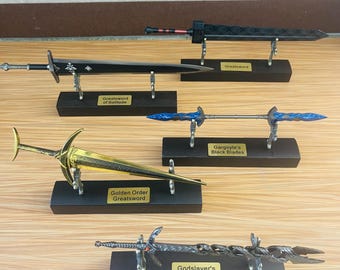 Elden Greatsword Replica, Godslayer's, Golden Order, Hand-Painted Metal Miniature, Gamer Gift, Desk Decor