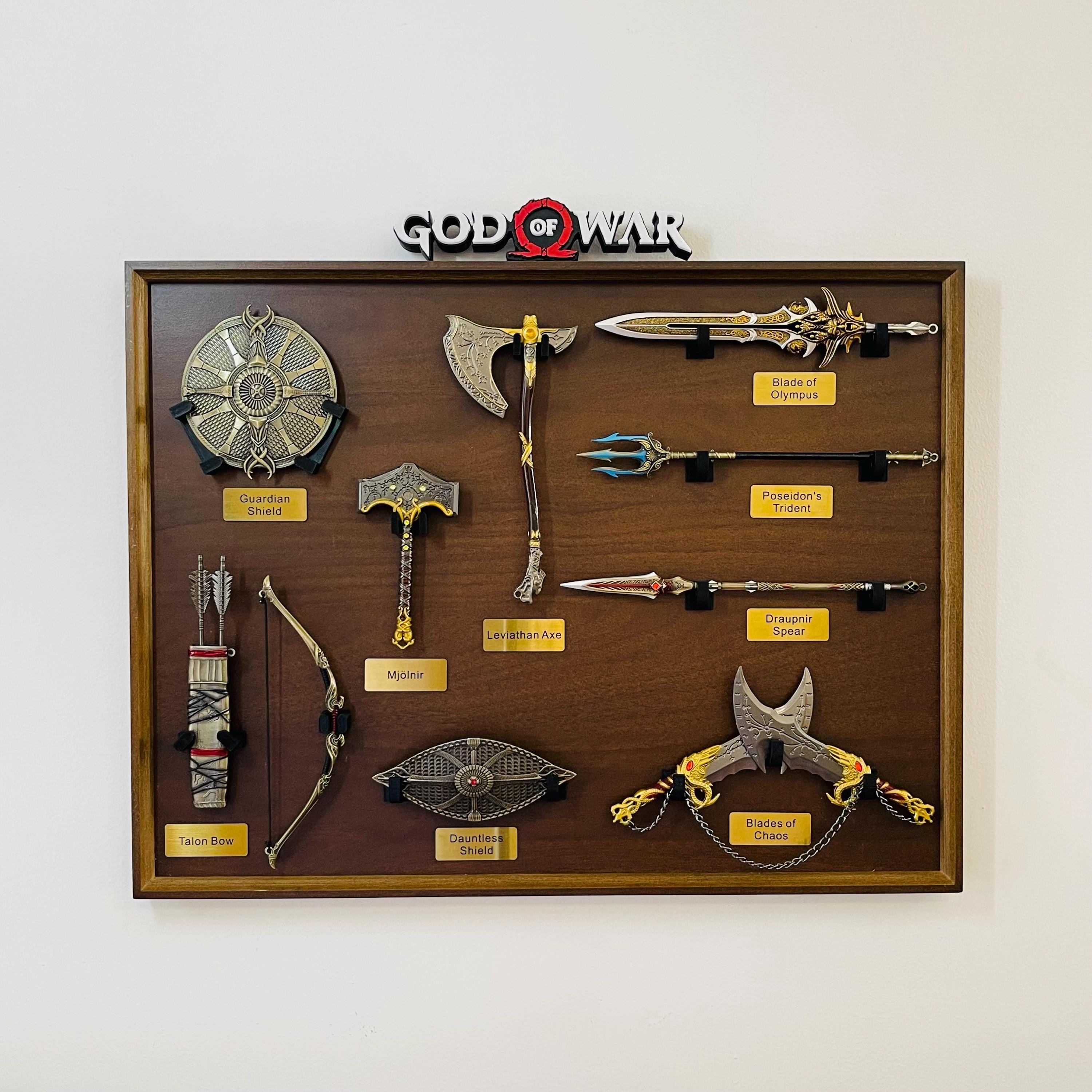 God of War Inspired Weapons Collection Framed Wall Art - Kratos