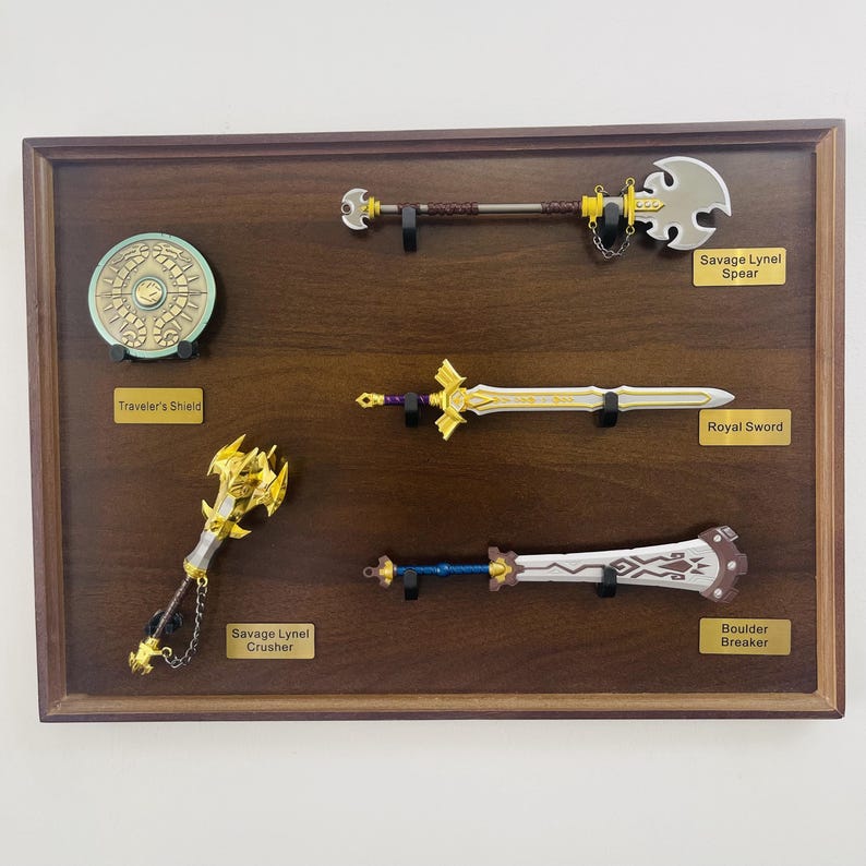 Subtle Weapons Display Zelda Weapons & Shields Display – Custom 3D Printed Miniatures ...