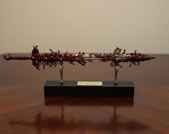 Blasphemous Blade Replica - 30cm Elden Ring Inspired Greatsword with Wood Stand & Brass Nameplate