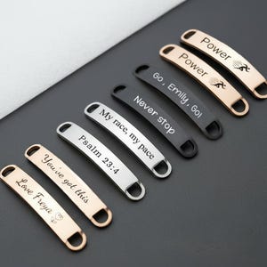 Personalized Metal Shoe Tags for Runners - Custom Laser Engraved Shoe Lace Charms, Marathon Gift, Durable Stainless Steel Shoe Accessories