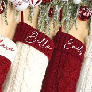 Personalized Family Christmas Stockings,Embroidered Knitted Christmas Stocking,Christmas Gift for Family,Holiday Stocking,Monogram Stocking