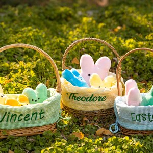 イースターバスケットライナーのみ - カスタム刺繍シアサッカー生地、モノグラム入りバニートートバッグ、子供、男の子、女の子用、バスケットは含まれません