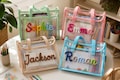 Custom Clear A4 School Bag for Kids, Personalized Library Book Bag, Waterproof Homework Folder, Kids Reading Folder, Nursery School Gift