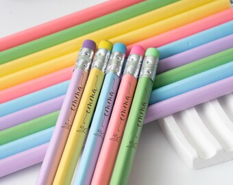 Personalized Engraved Pencils: Custom Name, 20 Fonts & 60 Symbols