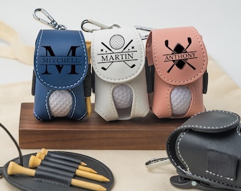 Bolsa de mini pelotas de golf hecha a mano, con soporte personalizado para tees y organizador de viaje. Regalo ideal para aficionados al golf. Regalo de cumpleaños o del Día del Padre. Regalo personalizado.