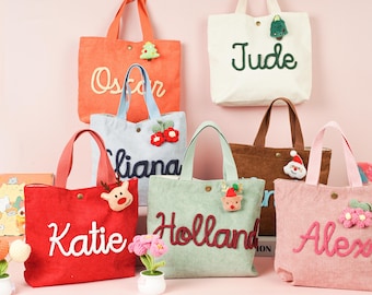 Spersonalizowana torebka z imieniem, spersonalizowany prezent dla dziecka, miniaturowe torebki dla dzieci, prezent na urodziny, Boże Narodzenie, baby shower, do pokoju dziecięcego