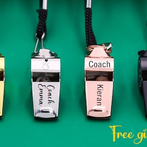 Personalised Whistle personalized Sports Whistle Necklace,Custom Whistle Engraved Soccer Football Basketball Teacher Appreciation Sport gift