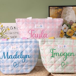 Embroidered Personalized Lunch Bag - Back to School Gift - Toddler gift - Custom Kids Lunchbox Bag - Drawstring Lunch Tote Keep Warm Cold