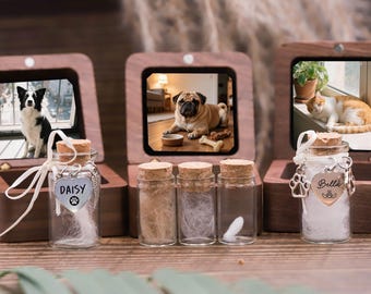Personalisierte Haustier Erinnerungsbox aus Holz: Fur & Ashes Erinnerungsgeschenk