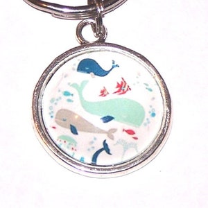 mostly blue whales key chain