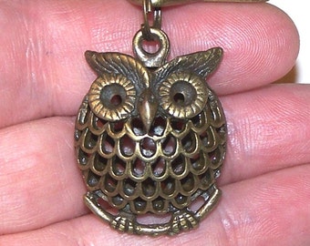 bronze owl star key chain