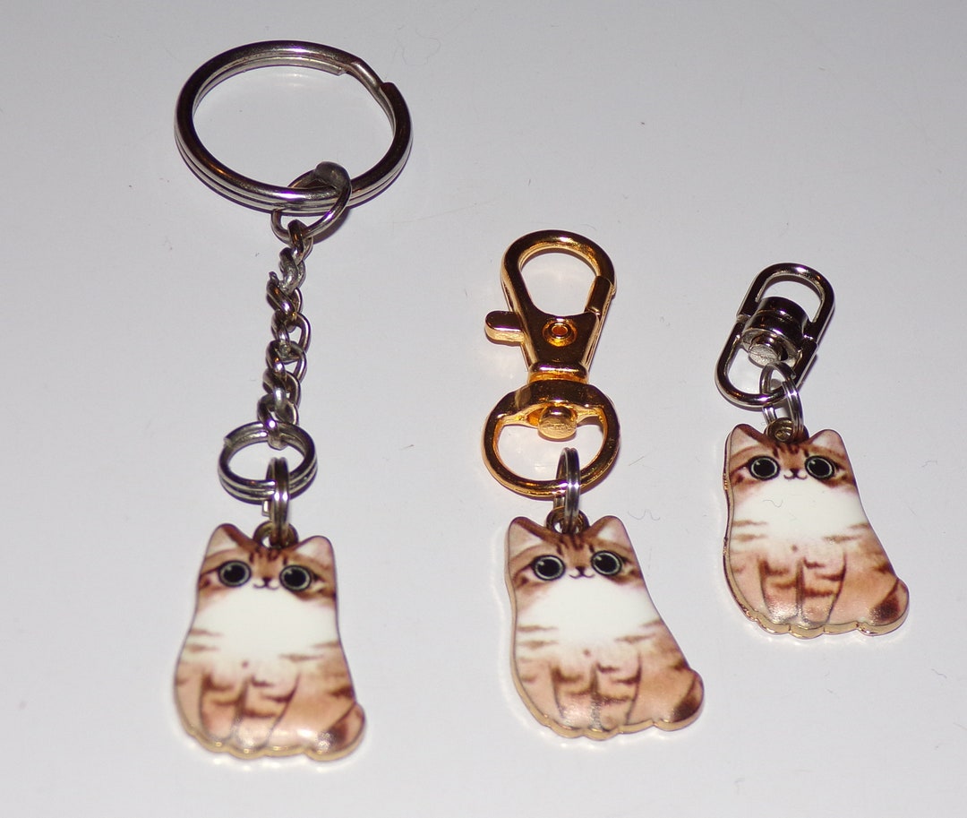 Cute Kitty Cat Keychain Etsy