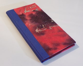 red, blue and purple shark or dolphin journal with black pages for your gel pens