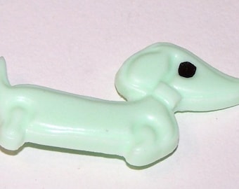 mint green dachshund brooch