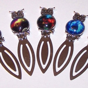 owl bookmark with sky cabochon