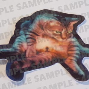 Freddy taking a bath vinyl cat sticker