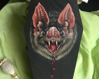 Hand-painted Tiny Bat Keepsake Coffin