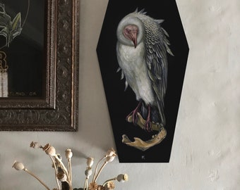 Vulture coffin original oil painting