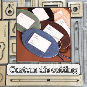 Matrice de découpe en cuir ovale pour étiquette de bagage de voyage, matrice de découpe en cuir pour carte d'embarquement personnalisée et matrice d'estampage en métal, au choix des amateurs de voyage