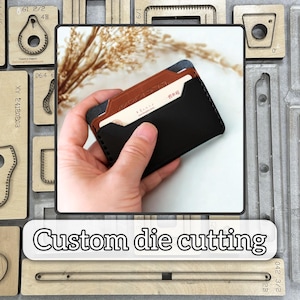 Set di fustelle in pelle per porta biglietti da visita personalizzati / fustella per coltello di precisione in metallo per pelle personalizzata / strumento di punzonatura in metallo per artigianato in carta kraft fatto a mano