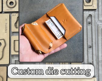 Multifunctional card holder custom leather die cutter, DIY precision steel ruler metal cutting die, handmade leather craft punching tool set