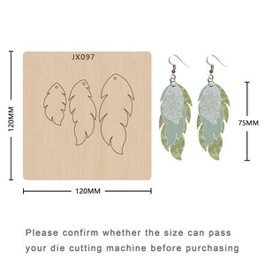 Troquel de corte para pendientes de cuero, pendientes de 75 mm, estilo boho, corte de cuero DIY hecho a mano - JX097