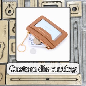 Porta-moedas de couro para gato, cortador artesanal, porta-cartões com zíper, ferramenta de corte de precisão em couro, molde de perfuração para artesanato em couro, presente para namorada