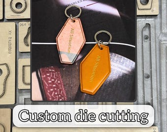 Troquel de corte de cuero para llavero fácil de usar, juego de troqueles de perforación de cuero de alta calidad, herramientas kraft para artesanía de cuero, cuchillo de corte de acero hecho a mano