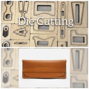 Matrice de découpe en cuir pour portefeuille longue faite main, forme de portefeuille à faire soi-même en forme de portefeuille