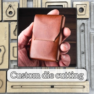 Molde de corte de cuero para tarjetero creativo y simple/molde de cuchillo de cuero personalizado para monedero/herramienta de perforación de acero y metal/opción de regalo para el Día del Padre