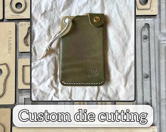 DIY integrated card holder leather cutting die, ID holder leather precision metal die cutting tool, custom leather craft punching die