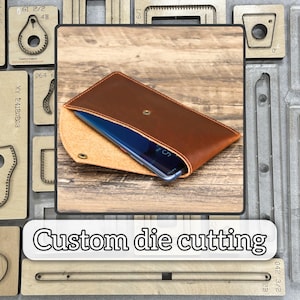 Ensemble de matrices de coupe en cuir de sac de téléphone portable/matrice de couteau en métal de précision en cuir personnalisée/outil de poinçonnage artisanal en papier kraft fait main