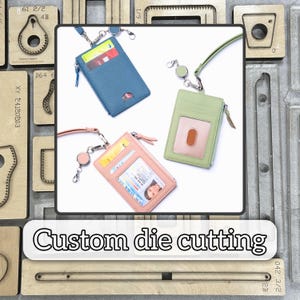 Porta-identidade de trabalho faça você mesmo, ferramenta de corte de couro com matriz de precisão para porta-identidade de couro, porta-cartão personalizado, matriz de perfuração artesanal em couro