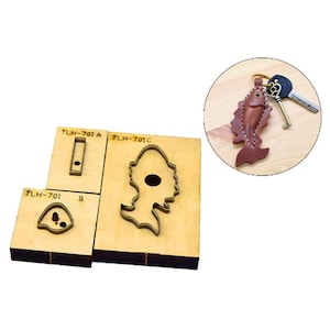 Troqueles para llaveros, dijes de pez hechos a mano, troqueles de corte de cuero personalizados, troqueles para hacer clic en la regla, herramientas para manualidades