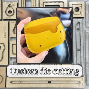 Porte-cartes en forme de fromage, moule de coupe créatif en cuir/moule de couteau en métal de précision en cuir personnalisé/outil de poinçonnage artisanal en papier kraft fait main