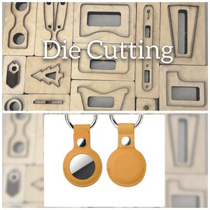 Porte-clés en cuir découpé et découpé, jeu de matrices de perforation pour cuir, outil pour travaux manuels en cuir kraft, emporte-pièces faits main, cadeau de fête des pères, cadeau de fête des pères