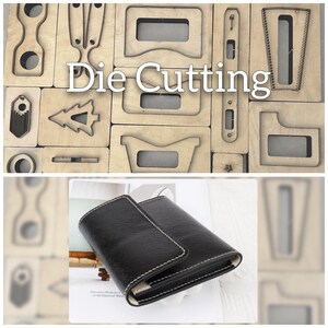 Porte-passeport en cuir découpé à la main, fait main, moule en cuir personnalisé, artisanat en cuir, outils en papier kraft