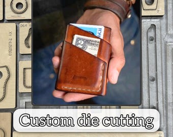 Pocket wallet card holder, uniquely designed cutting mold / Custom precision metal mold / Leather punching tool / Father's Day gift