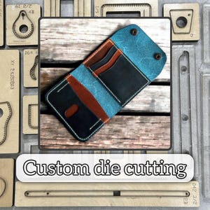 Porta-cartões triplo, faca de corte de couro e metal, ferramenta de perfuração de precisão para artesanato em couro, molde de corte e vinco de régua de aço para couro personalizado
