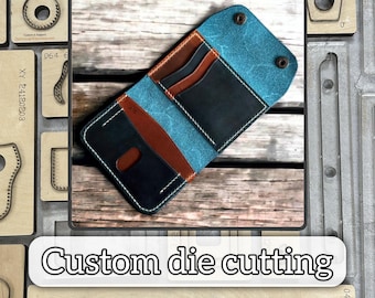 Trifold card holder leather metal cutting knife, leather craft precision punching tool, custom leather steel ruler die cutting mold