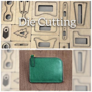 Brieftasche-Kartenhalter Lederstanze,Geldbörse mit Reißverschluss,Münztasche,Stanzwerkzeug,Lederstanzer,Form Holzstanzwerkzeug