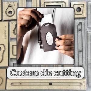 Molde de corte de capa de cartão de trabalho de alta qualidade/matriz de faca de metal de precisão para crachá personalizado/ferramenta de perfuração artesanal de couro/presente para o dia dos pais