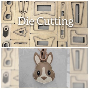 Porte-clés personnalisé découpe lapin animal porte-clés en cuir découpe cuir artisanat papier kraft outils de découpe