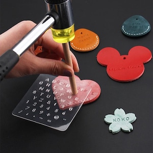 Leather transparent hand-tapping logo tool, DIY plant-tanned leather printing tool, letter and number stamping tool