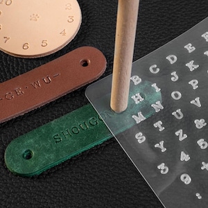 Transparent leather printing tool handmade DIY vegetable tanned leather letter and number stamping tool