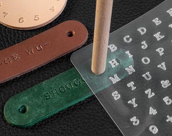 Transparent leather printing tool handmade DIY vegetable tanned leather letter and number stamping tool