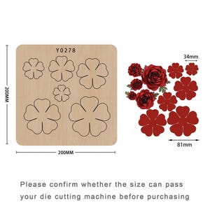 Molde de corte de flores/DIY Scrapbooking/Molde de corte Sizzix/Molde de corte de couro/Ferramentas manuais