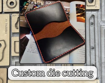Bi-fold card holder cutting die - Custom precision metal cutting die - Handmade leather punching tool