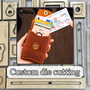 Porta carte di credito di grande capacità, in pelle, dal design unico, con fustella da taglio/fustella di precisione in metallo per cuoio personalizzata/utensile per punzonatura artigianale in pelle fatto a mano